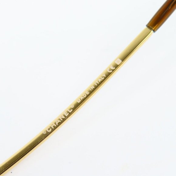 Authentic CHANEL CC Logo Gold Plated Vintage Gradient Tinted Lens Sunglasses Y2K - Picture 9 of 10